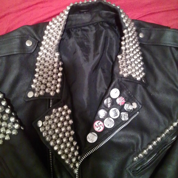 Custom studded leather jacket xxl - Picture 2 of 4